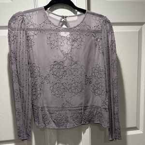 Elegant Lace Women's Top in Gray